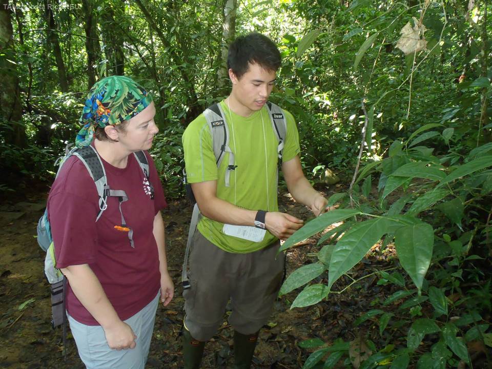 Dr. Georgianne Moore and a former graduate student work in the tropical forests around  Texas A&M's Soltis Center for Research and Education in Costa Rica. 